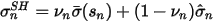 \sigma_n^{SH}=\nu_n\bar \sigma(s_n)+(1-\nu_n)\hat \sigma_n