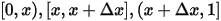 [0,x),[x,x+\Delta x],(x+\Delta x,1]