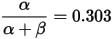 \frac{\alpha}{\alpha+\beta}=0.303